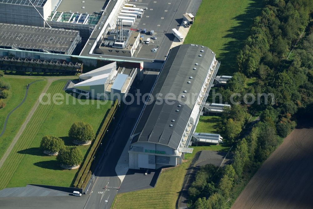 Melsungen from above - Building and production halls on the premises of B. Braun Melsungen AG in Melsungen in the state Hesse