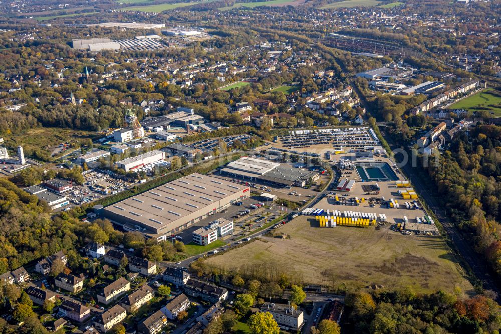 Werne from the bird's eye view: Building and production halls on the premises BROCK Kehrtechnik GmbH on street Arnoldschacht in Werne at Ruhrgebiet in the state North Rhine-Westphalia, Germany