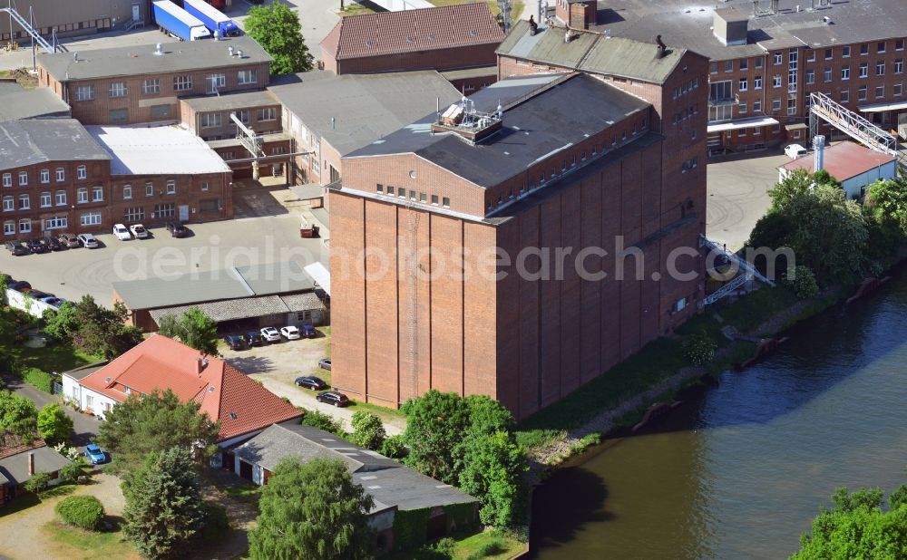 Burg (bei Magdeburg) from the bird's eye view: Building and production halls on the premises of Burger Knaecke GmbH + Co. KG in Burg (bei Magdeburg) in the state Saxony-Anhalt