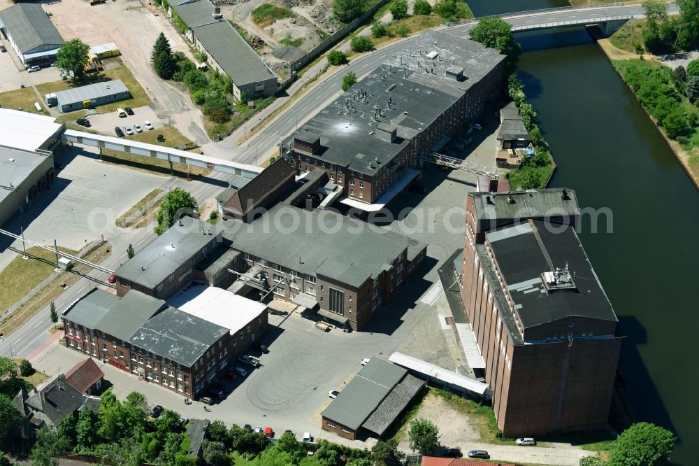 Burg from the bird's eye view: Work area of the Burger Knaecke GmbH + Co. KG in Burg in the federal state Saxony-Anhalt, Germany