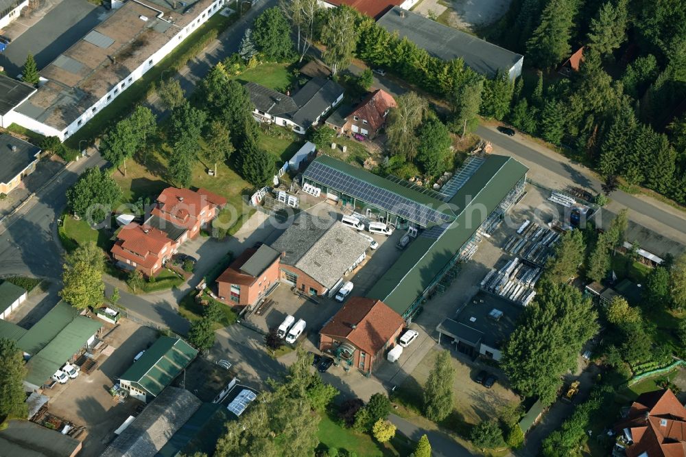 Munster from above - Building and production halls on the premises of Busse Alu-Bau GmbH An der Raubkammer in Munster in the state Lower Saxony