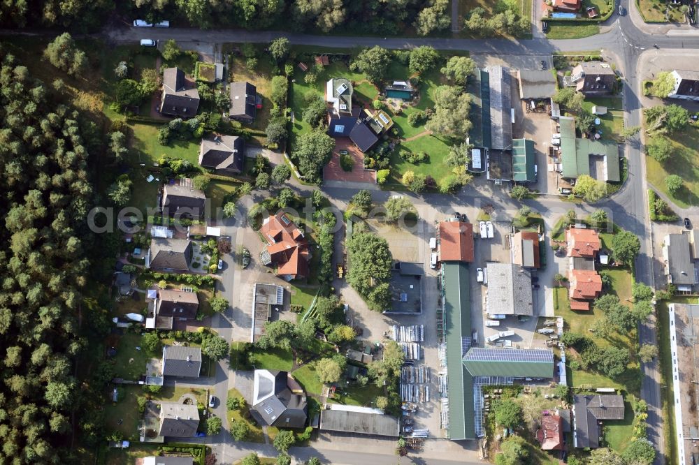 Aerial photograph Munster - Building and production halls on the premises of Busse Alu-Bau GmbH An der Raubkammer in Munster in the state Lower Saxony