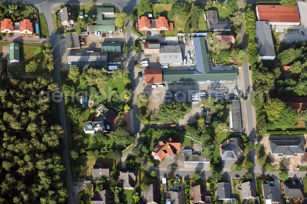 Aerial photograph Munster - Building and production halls on the premises of Busse Alu-Bau GmbH An der Raubkammer in Munster in the state Lower Saxony