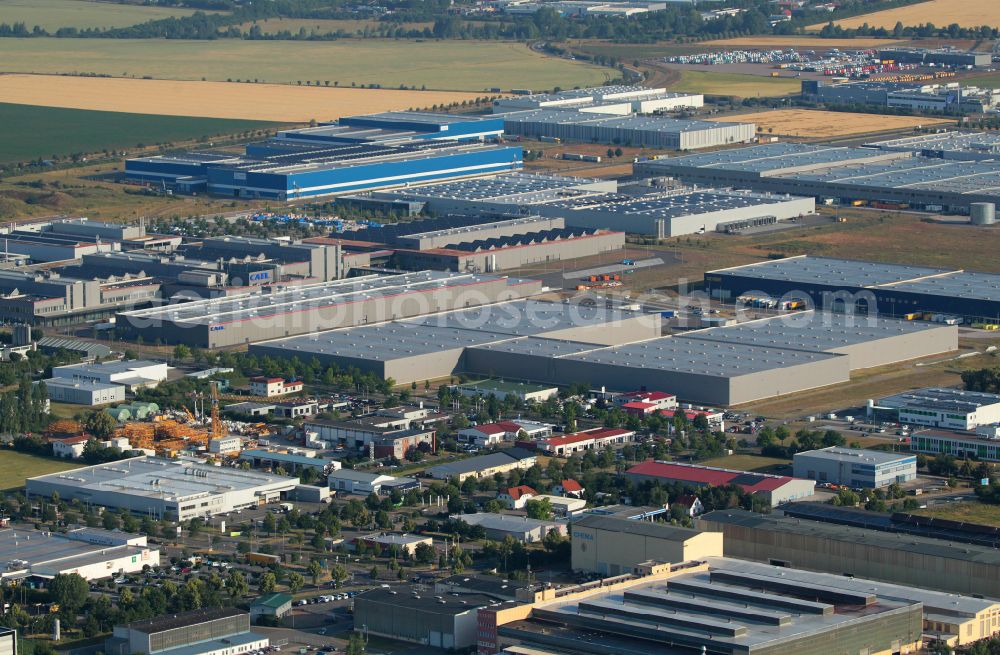 Amt Wachsenburg from above - Factory premises of Contemporary Amperex Technology Thuringia GmbH Am Luetzer Feld in the district Bittstaedt in the district Rudisleben in Arnstadt in the state Thuringia, Germany