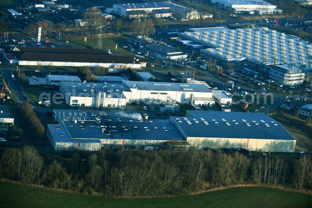 Aerial photograph Boizenburg/Elbe - Building and production halls on the premises of CCI Boizenburg/ElbeGmbH on Ringstrasse in the district Bahlen in Boizenburg/Elbe in the state Mecklenburg - Western Pomerania, Germany