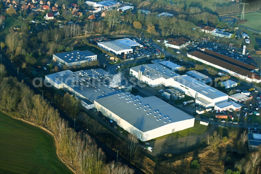 Aerial image Boizenburg/Elbe - Building and production halls on the premises of CCI Boizenburg/ElbeGmbH on Ringstrasse in the district Bahlen in Boizenburg/Elbe in the state Mecklenburg - Western Pomerania, Germany