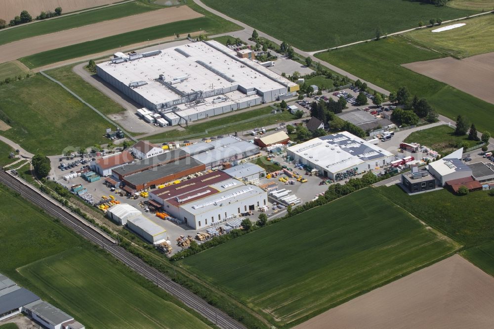 Aerial image Schnelldorf - Building and production halls on the premises in Schnelldorf in the state Bavaria, Germany