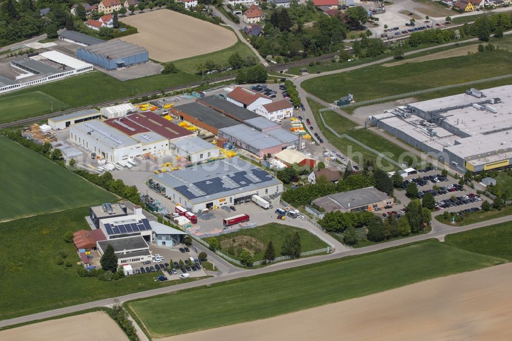 Schnelldorf from above - Building and production halls on the premises in Schnelldorf in the state Bavaria, Germany