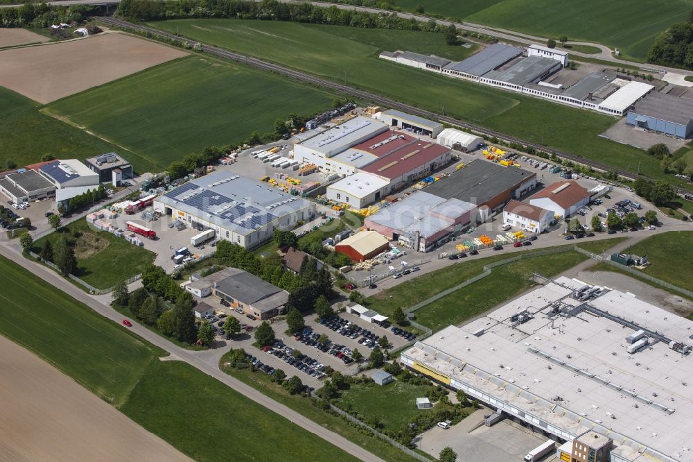 Schnelldorf from the bird's eye view: Building and production halls on the premises in Schnelldorf in the state Bavaria, Germany