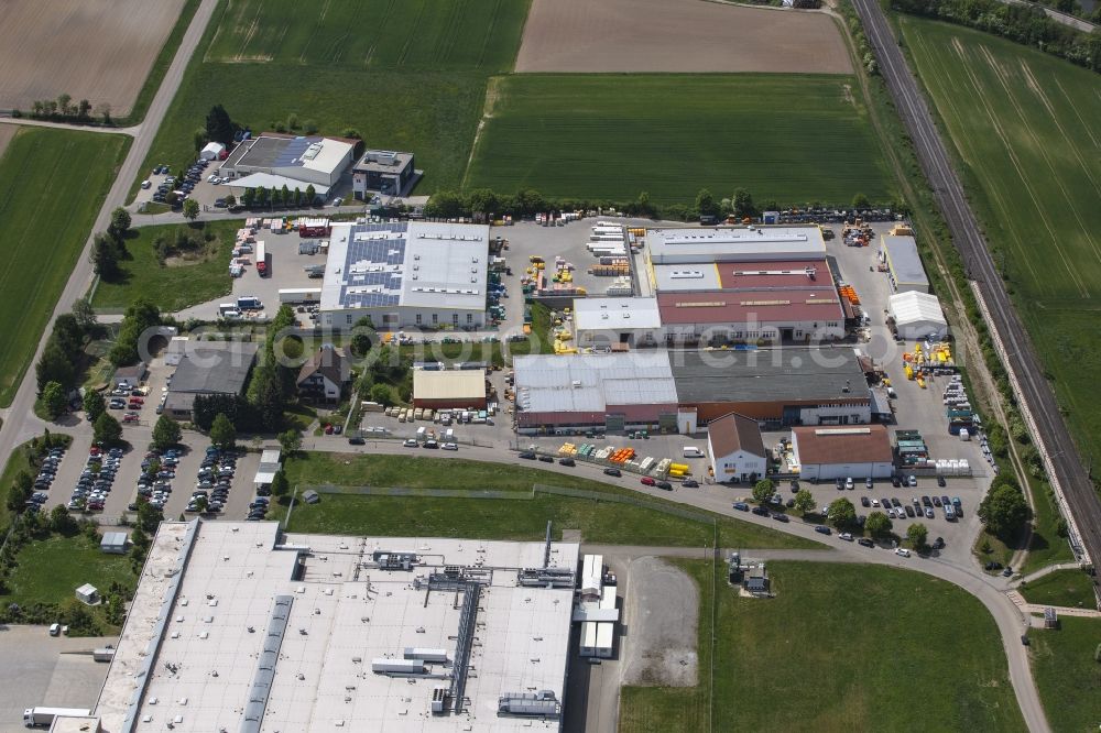 Aerial image Schnelldorf - Building and production halls on the premises in Schnelldorf in the state Bavaria, Germany