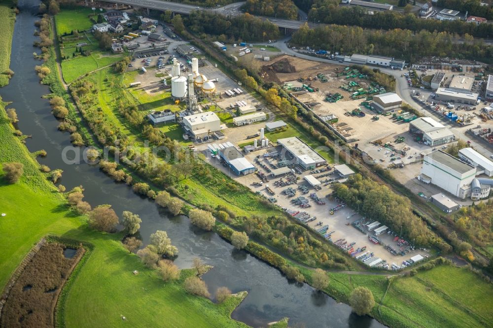 Aerial photograph Hattingen - Building and production halls on the premises of the chemical manufacturers Air Products GmbH An of Kost in Hattingen in the state North Rhine-Westphalia, Germany