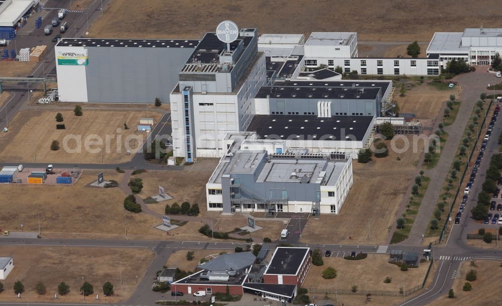 Bitterfeld-Wolfen from the bird's eye view: Factory premises of the chemical manufacturers of Bayer Bitterfeld GmbH in Chemiepark in the district Greppin in Bitterfeld-Wolfen in the state Saxony-Anhalt