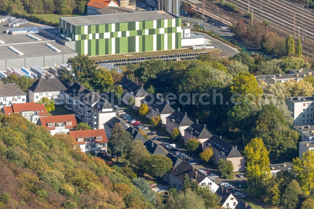 Hagen from above - Building and production halls on the premises of the chemical manufacturers Doerken in Hagen in the state North Rhine-Westphalia, Germany