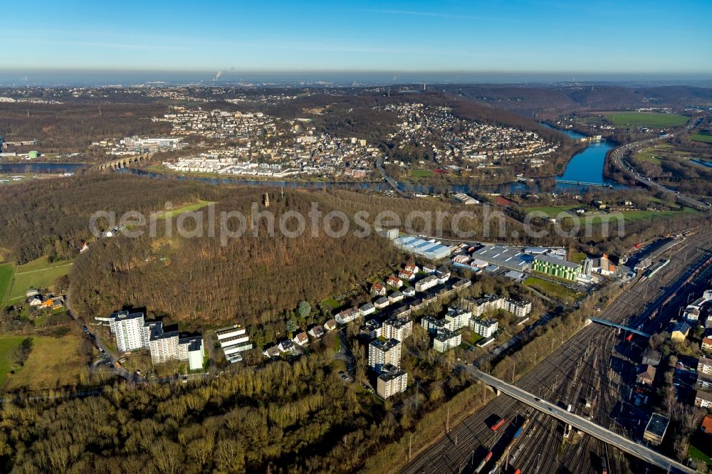 Aerial photograph Hagen - Building and production halls on the premises of the chemical manufacturers Doerken in Hagen in the state North Rhine-Westphalia, Germany