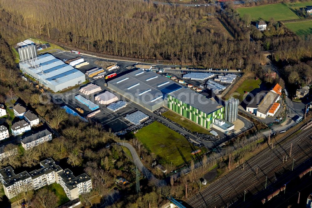 Hagen from above - Building and production halls on the premises of the chemical manufacturers Doerken in Hagen in the state North Rhine-Westphalia, Germany