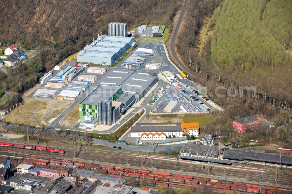 Hagen from above - Building and production halls on the premises of the chemical manufacturers Ewald Doerken AG in Hagen in the state North Rhine-Westphalia