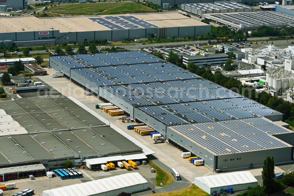 Aerial photograph Worms - Building and production halls on the premises of the chemical manufacturers Grace GmbH & Co KG in Worms in the state Rhineland-Palatinate, Germany