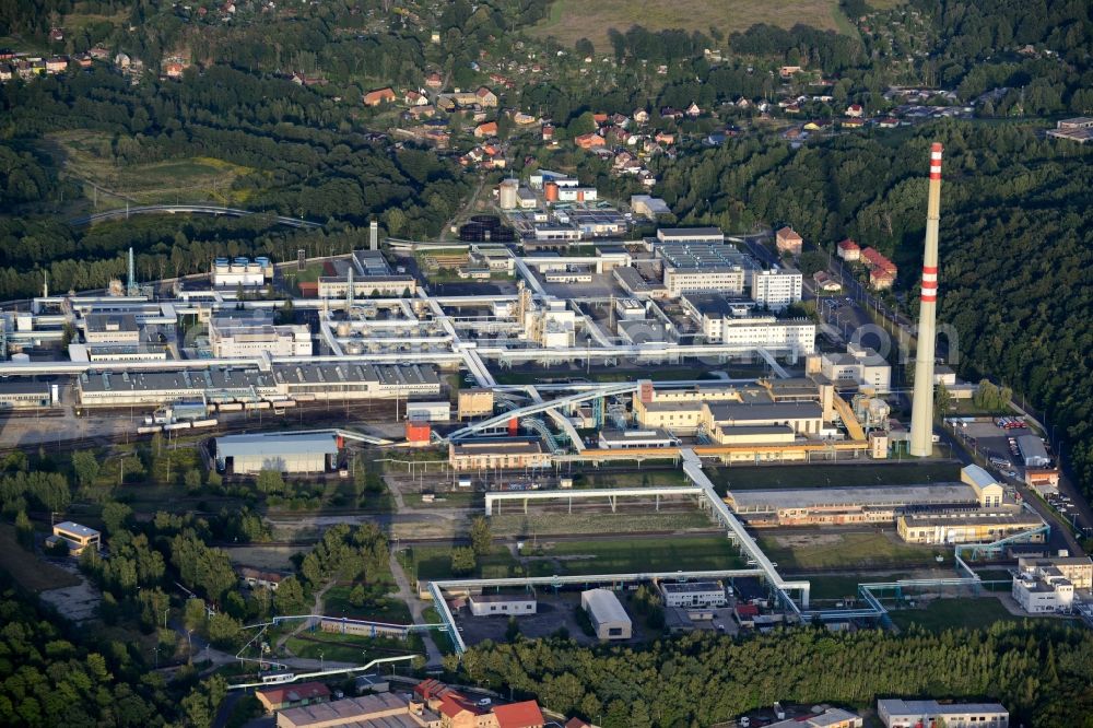 Aerial image Sokolov - Building and production halls on the premises of the chemical manufacturers Hexion a.s. in Sokolov in Czech Republic