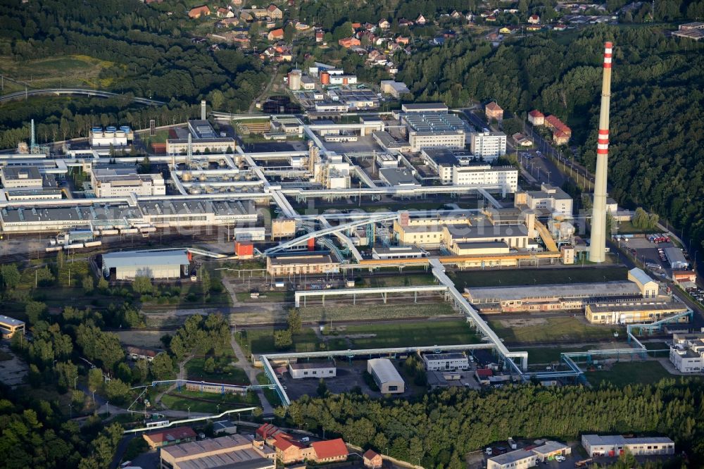 Aerial image Sokolov - Building and production halls on the premises of the chemical manufacturers Hexion a.s. in Sokolov in Czech Republic