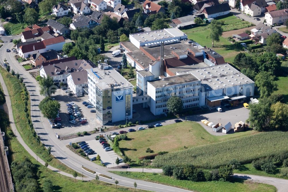 Aerial image Appenweier - Building and production halls on the premises of the chemical manufacturers Klocke Pharma-Service in Appenweier in the state Baden-Wuerttemberg