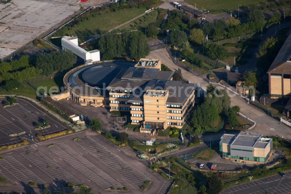 Aerial image Sandwich - Building and production halls on the premises of the chemical manufacturers Pfizer Ltd and Discovery Park in Sandwich in England, United Kingdom