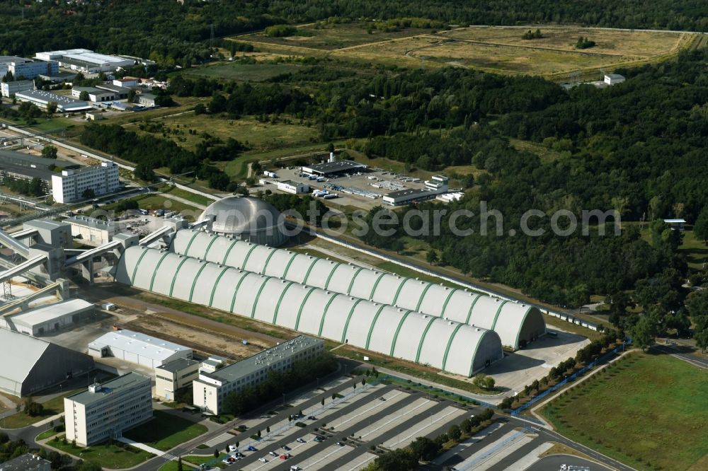 Lutherstadt Wittenberg from above - Building and production halls on the premises of the chemical manufacturers SKW Stickstoffwerke Piesteritz GmbH in Lutherstadt Wittenberg in the state Saxony-Anhalt