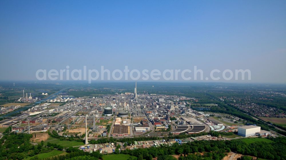 Aerial image Marl - Premises of the Chemical Works, location of Degussa and EVONIK in Marl in North Rhine-Westphalia