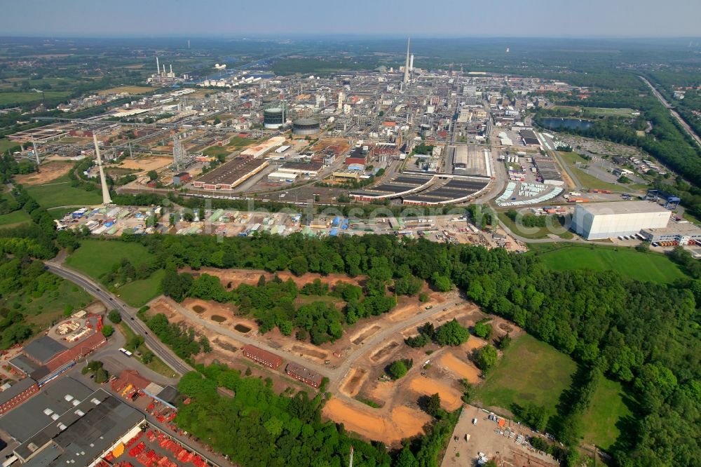 Aerial photograph Marl - Premises of the Chemical Works, location of Degussa and EVONIK in Marl in North Rhine-Westphalia