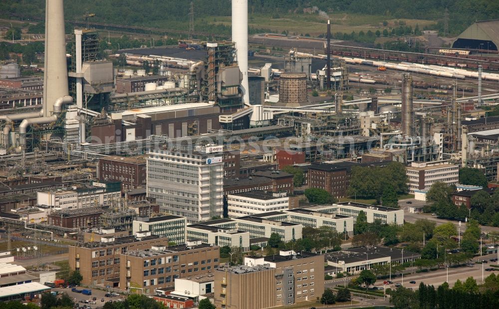 Aerial image Marl - Premises of the Chemical Works, location of Degussa and EVONIK in Marl in North Rhine-Westphalia