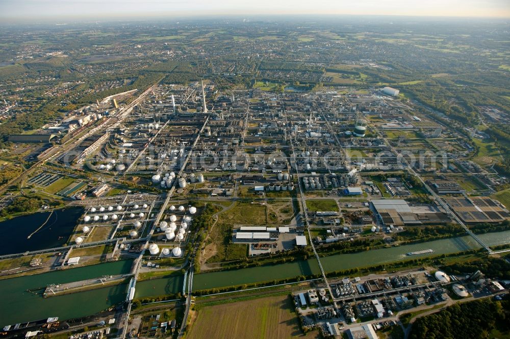 Marl from above - Premises of the Chemical Works, location of Degussa and EVONIK in Marl in North Rhine-Westphalia