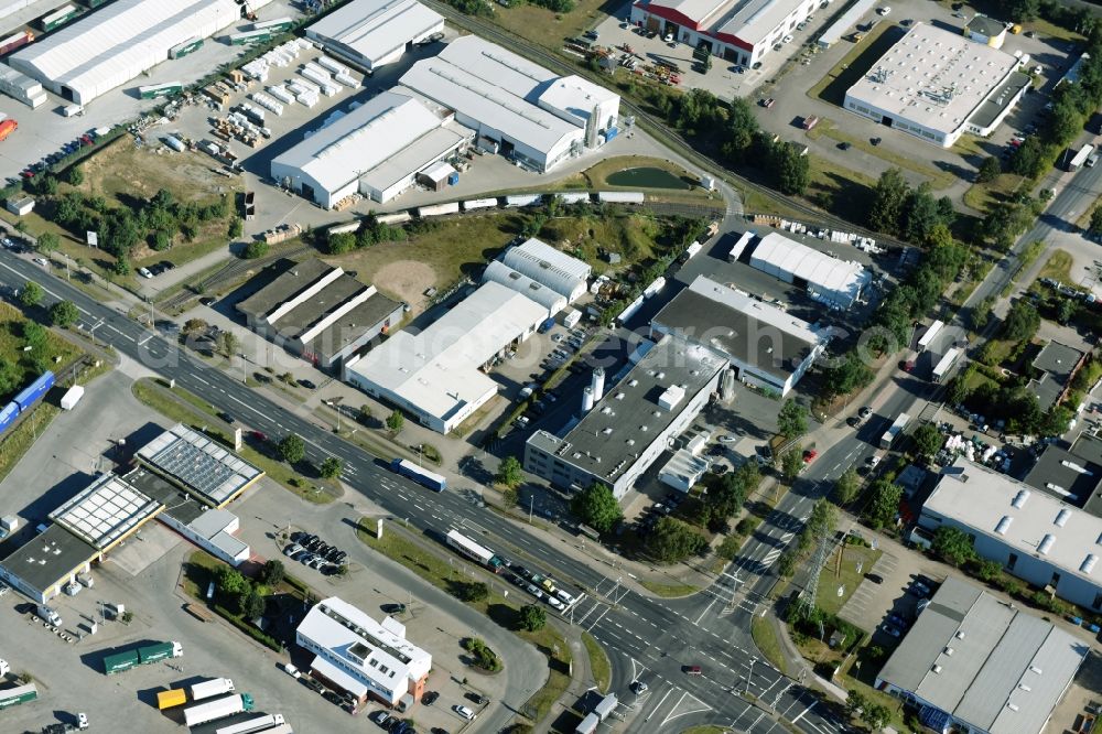 Braunschweig from above - Building and production halls on the premises of Condor Compounds GmbH on Hansestrasse in Braunschweig in the state Lower Saxony