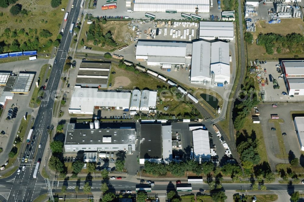 Aerial image Braunschweig - Building and production halls on the premises of Condor Compounds GmbH on Hansestrasse in Braunschweig in the state Lower Saxony