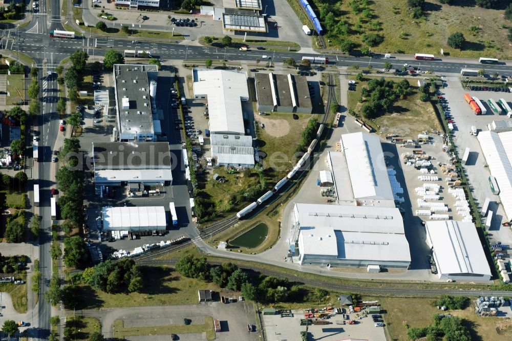 Braunschweig from above - Building and production halls on the premises of Condor Compounds GmbH on Hansestrasse in Braunschweig in the state Lower Saxony