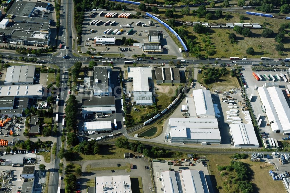 Braunschweig from above - Building and production halls on the premises of Condor Compounds GmbH on Hansestrasse in Braunschweig in the state Lower Saxony