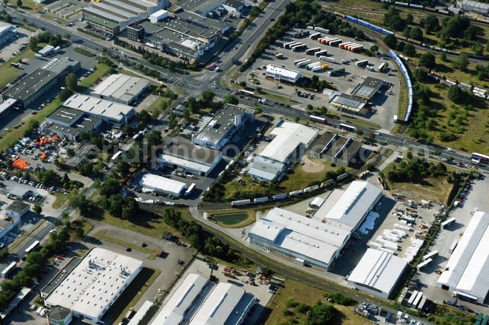 Aerial image Braunschweig - Building and production halls on the premises of Condor Compounds GmbH on Hansestrasse in Braunschweig in the state Lower Saxony