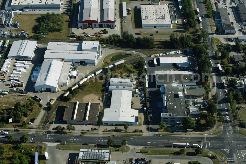 Braunschweig from above - Building and production halls on the premises of Condor Compounds GmbH on Hansestrasse in Braunschweig in the state Lower Saxony