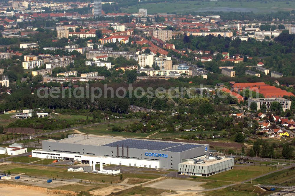 FRANKFURT / ODER from above - Blick auf das Werksgelände der Conergy SolarModule GmbH & Co. KG an der Conergy-Straße 8 in 15236 Frankfurt (Oder) Tel.: +49 (0)335 52113-0