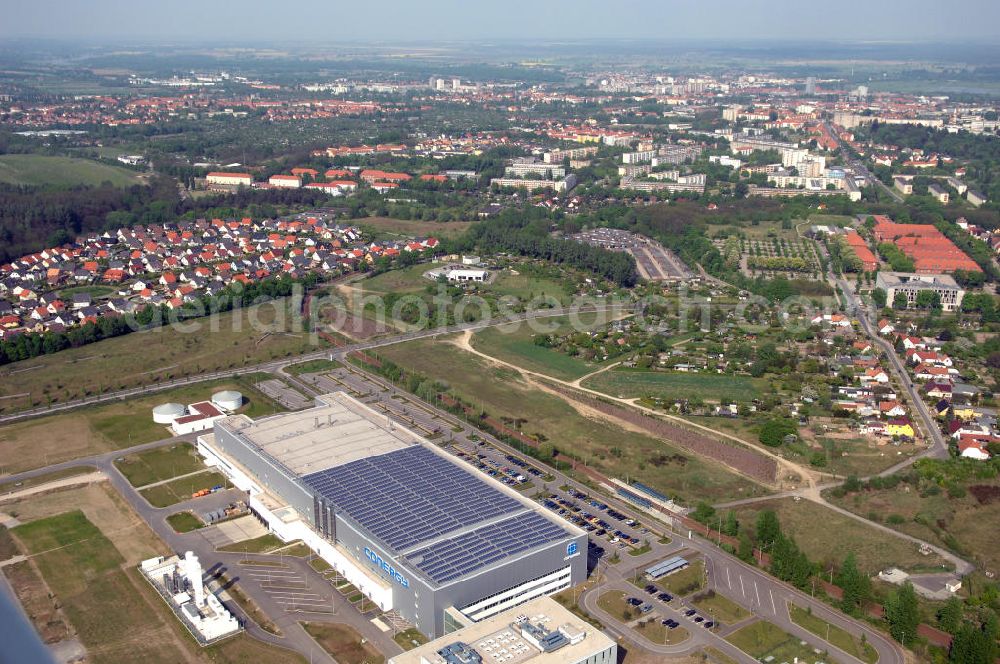 Aerial image FRANKFURT / ODER - Blick auf das Werksgelände der Conergy SolarModule GmbH & Co. KG an der Conergy-Straße 8 in 15236 Frankfurt (Oder) Tel.: +49 (0)335 52113-0