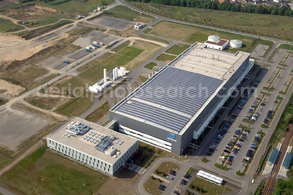 FRANKFURT / ODER from above - Blick auf das Werksgelände der Conergy SolarModule GmbH & Co. KG an der Conergy-Straße 8 in 15236 Frankfurt (Oder) Tel.: +49 (0)335 52113-0