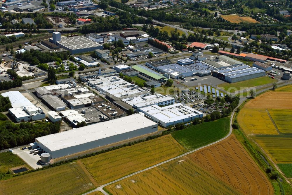 Bebra from above - Building and production halls on the premises of Continental Aktiengesellschaft on Robert-Bunsen-Strasse in Bebra in the state Hesse, Germany