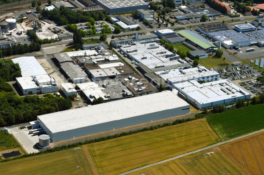 Bebra from the bird's eye view: Building and production halls on the premises of Continental Aktiengesellschaft on Robert-Bunsen-Strasse in Bebra in the state Hesse, Germany