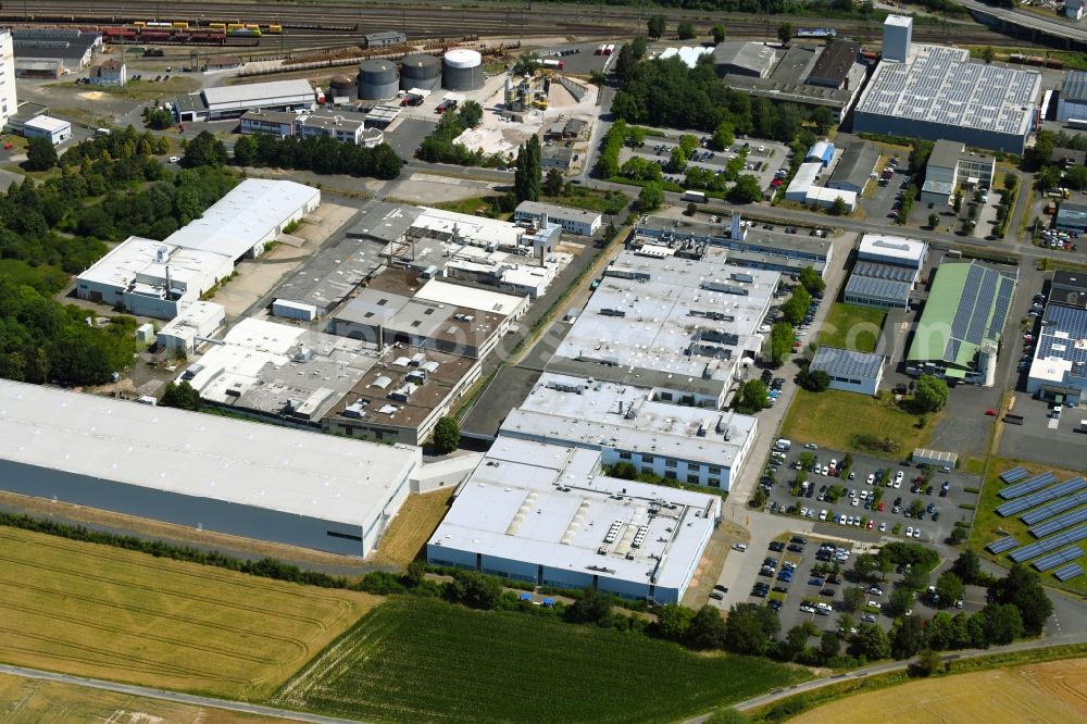 Aerial image Bebra - Building and production halls on the premises of Continental Aktiengesellschaft on Robert-Bunsen-Strasse in Bebra in the state Hesse, Germany