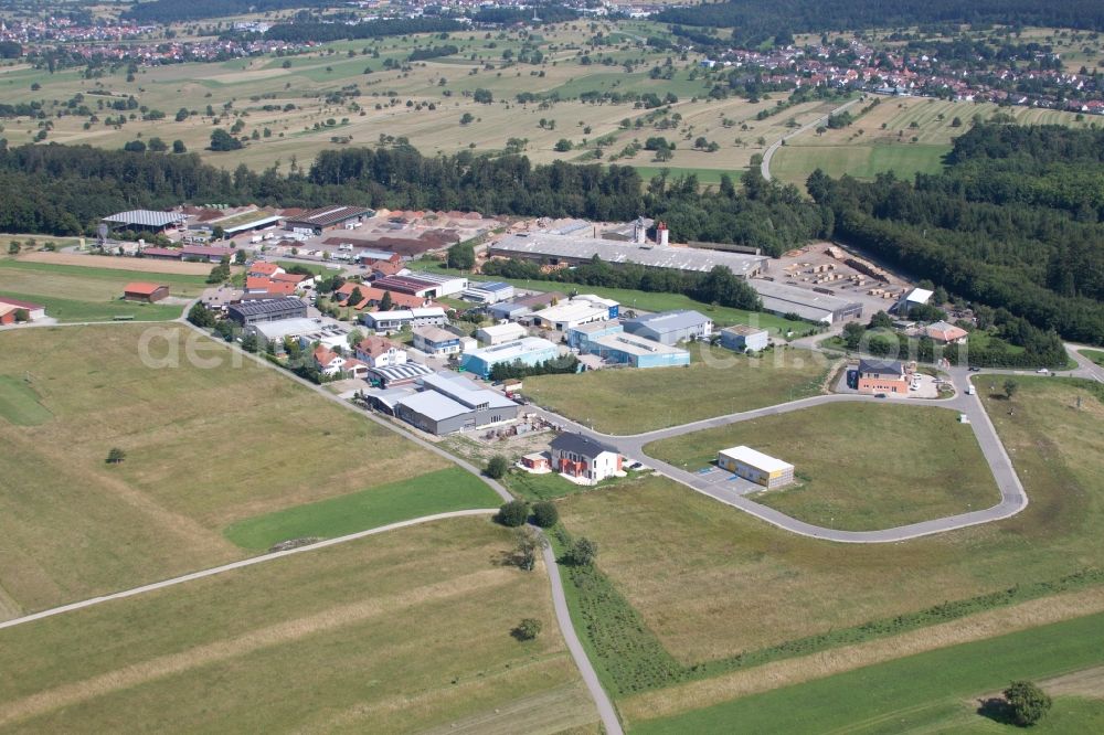 Marxzell from above - Building and production halls on the premises of corthum Nordschwarzwald GmbH - corthum Erdenwerk in the district Pfaffenrot in Marxzell in the state Baden-Wuerttemberg