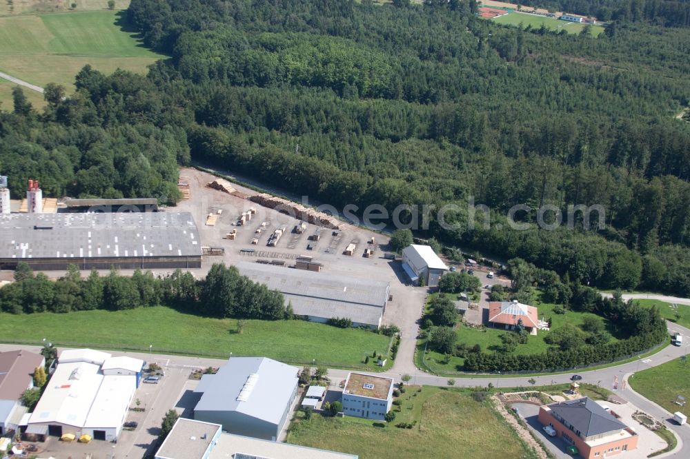 Aerial image Marxzell - Building and production halls on the premises of corthum Nordschwarzwald GmbH - corthum Erdenwerk in the district Pfaffenrot in Marxzell in the state Baden-Wuerttemberg