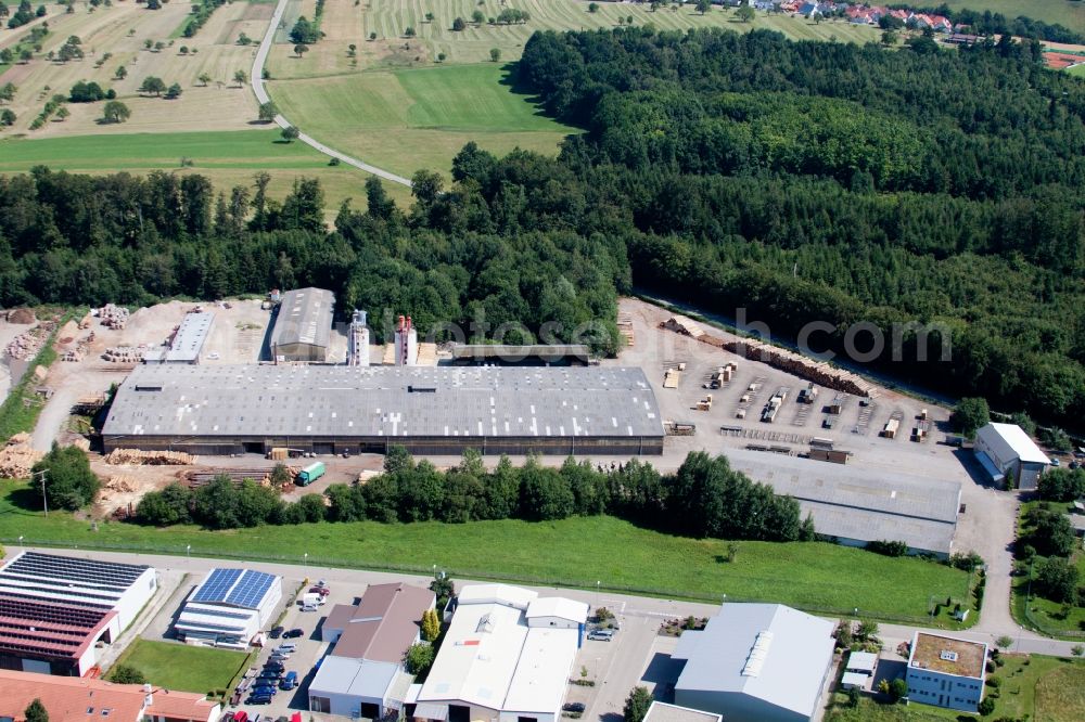 Aerial photograph Marxzell - Building and production halls on the premises of corthum Nordschwarzwald GmbH - corthum Erdenwerk in the district Pfaffenrot in Marxzell in the state Baden-Wuerttemberg