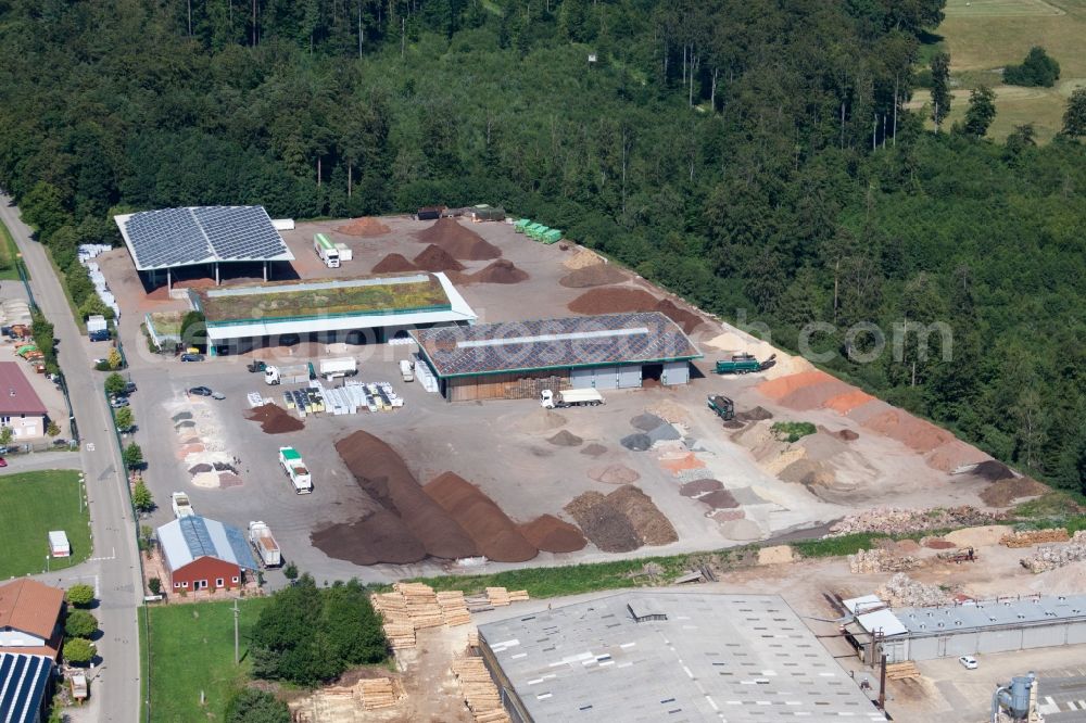 Aerial image Marxzell - Building and production halls on the premises of corthum Nordschwarzwald GmbH - corthum Erdenwerk in the district Pfaffenrot in Marxzell in the state Baden-Wuerttemberg