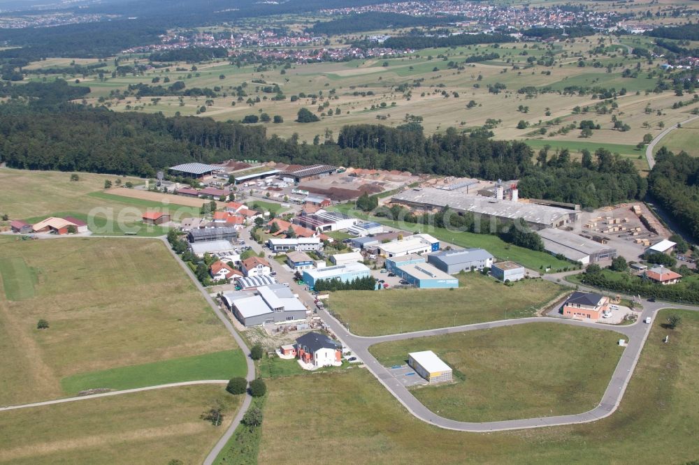 Aerial photograph Marxzell - Building and production halls on the premises of corthum Nordschwarzwald GmbH - corthum Erdenwerk in the district Pfaffenrot in Marxzell in the state Baden-Wuerttemberg