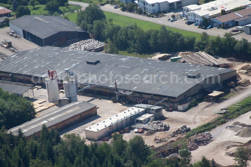 Marxzell from the bird's eye view: Building and production halls on the premises of corthum Nordschwarzwald GmbH - corthum Erdenwerk in the district Pfaffenrot in Marxzell in the state Baden-Wuerttemberg