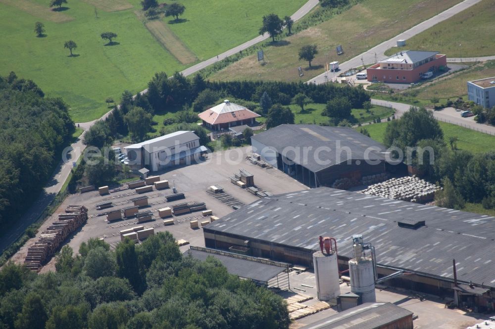 Aerial image Marxzell - Building and production halls on the premises of corthum Nordschwarzwald GmbH - corthum Erdenwerk in the district Pfaffenrot in Marxzell in the state Baden-Wuerttemberg