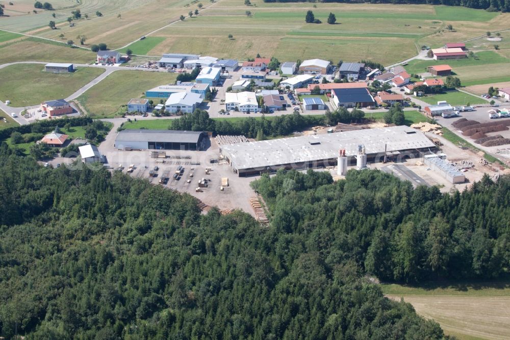 Aerial image Marxzell - Building and production halls on the premises of corthum Nordschwarzwald GmbH - corthum Erdenwerk in the district Pfaffenrot in Marxzell in the state Baden-Wuerttemberg